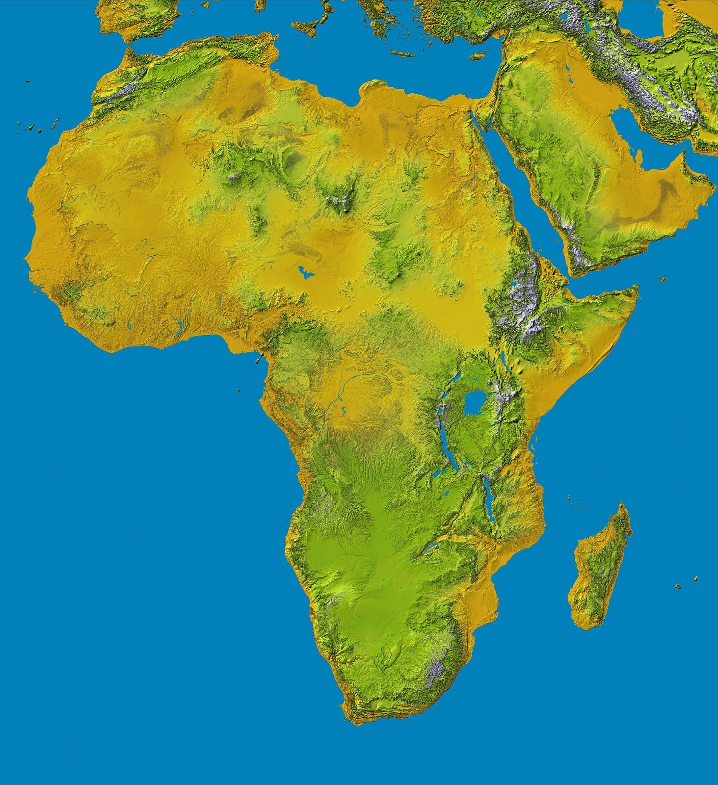 Relief map of Africa